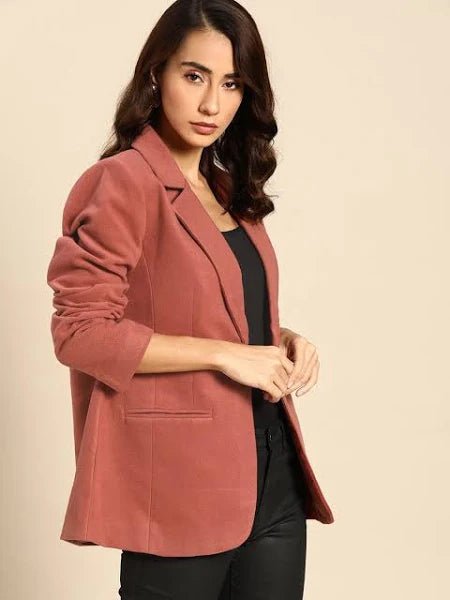 Women's Solid Single - Breasted Casual Blazer - Modern Furniture & Furnishings