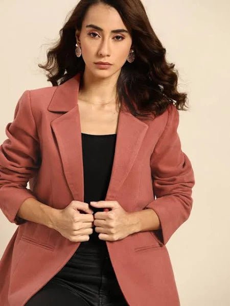 Women's Solid Single - Breasted Casual Blazer - Modern Furniture & Furnishings