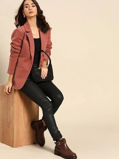 Women's Solid Single - Breasted Casual Blazer - Modern Furniture & Furnishings