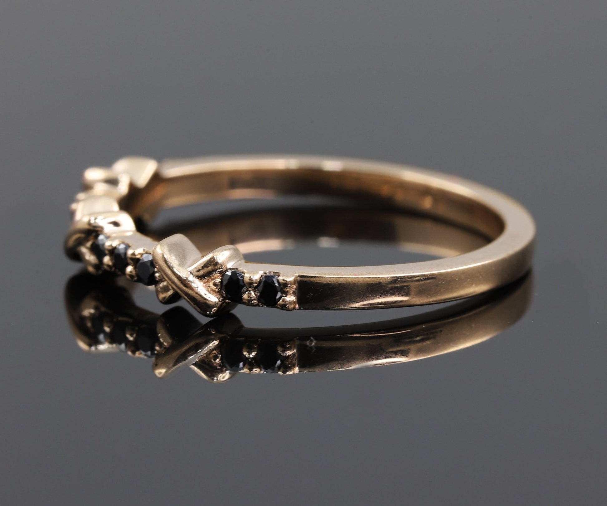 XO Half Eternity Black Moissanite Diamond Wedding Band - Modern Furniture & Furnishings