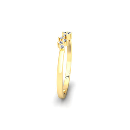 Zig Zag Lab Grown Diamond Cluster 14K White Gold Wedding Band - Modern Furniture & Furnishings