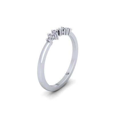 Zig Zag Lab Grown Diamond Cluster 14K White Gold Wedding Band - Modern Furniture & Furnishings